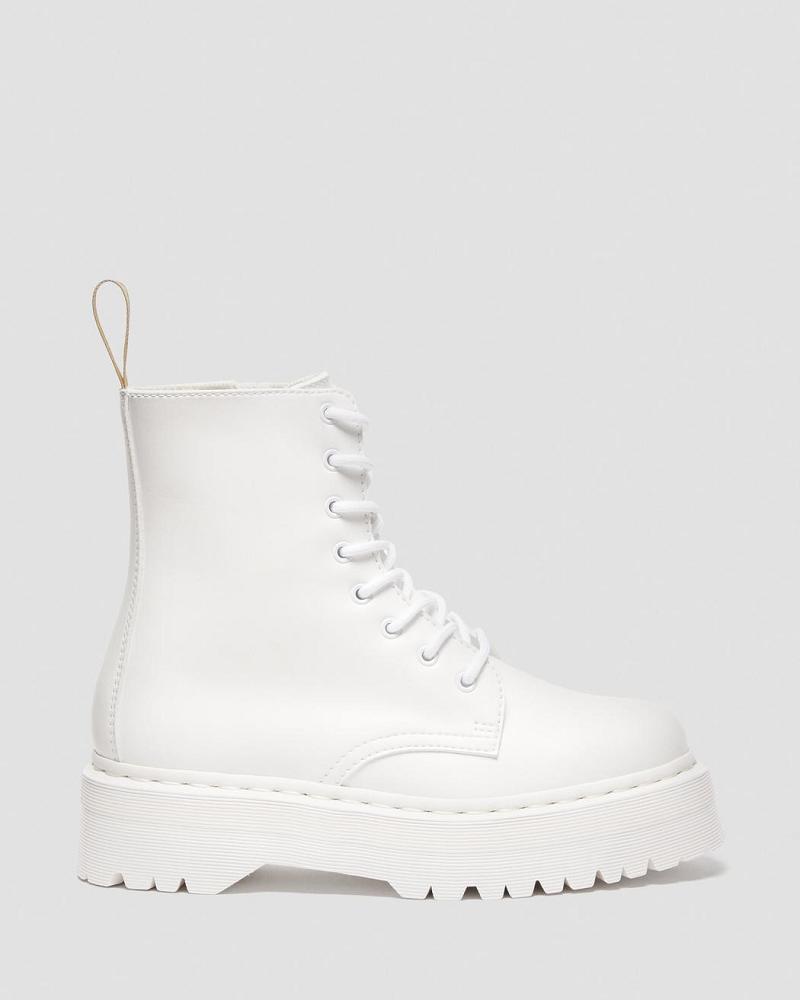 Men's Dr Martens Vegan Jadon II Kemble Mono Platform Boots White | AU 567KOR